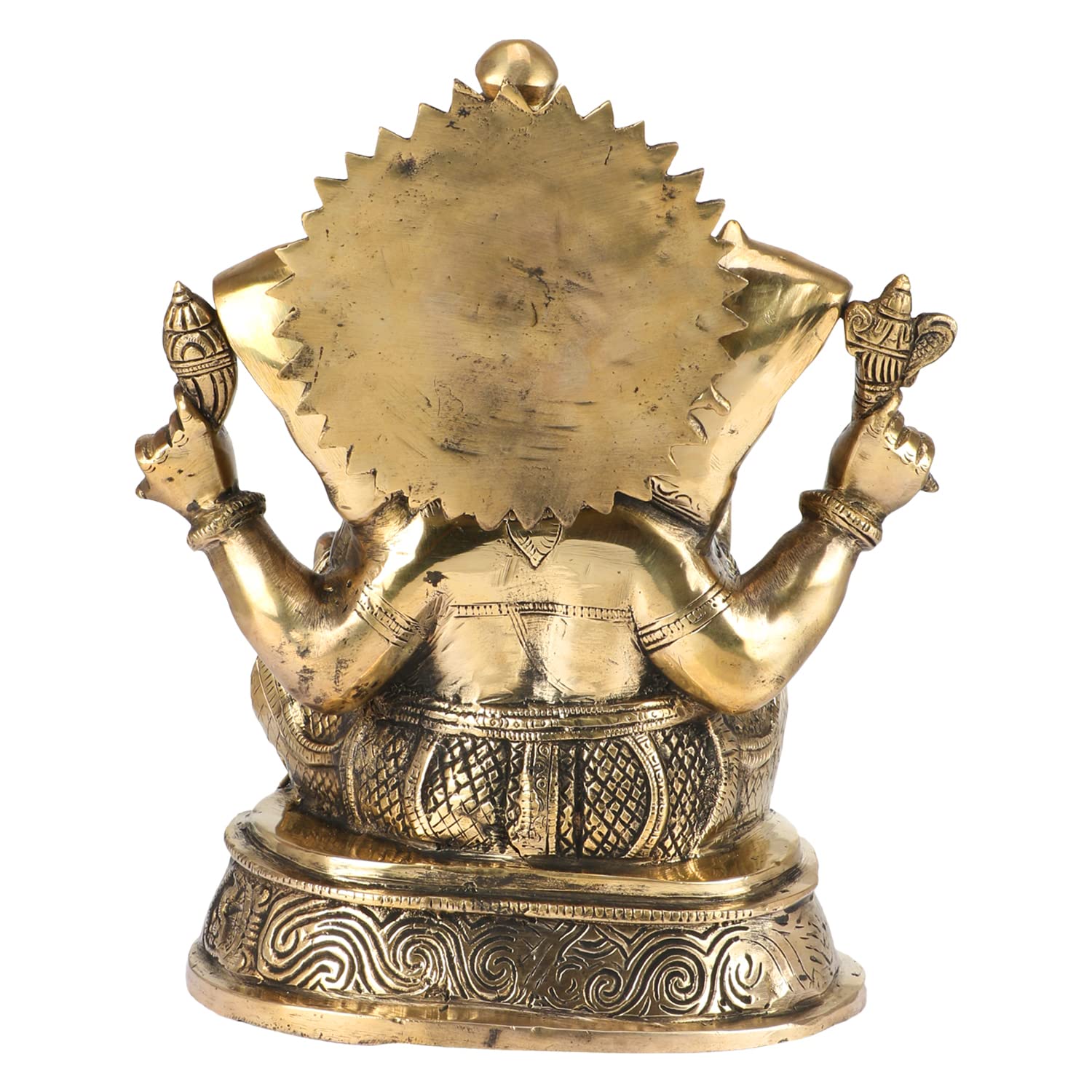 Kartique Brass Lord Ganesha Ganesh Bhagwan Idol Ganpati Murti Metal Statue For Home Office Entrance Decor Diwali Pooja Good Luck